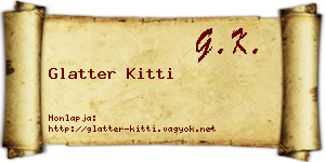 Glatter Kitti névjegykártya